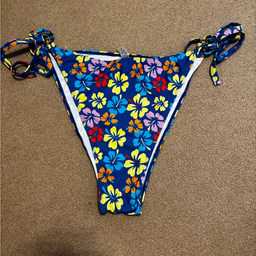 SHEIN Floral Bikini Bottom - Blue, Yellow, Red